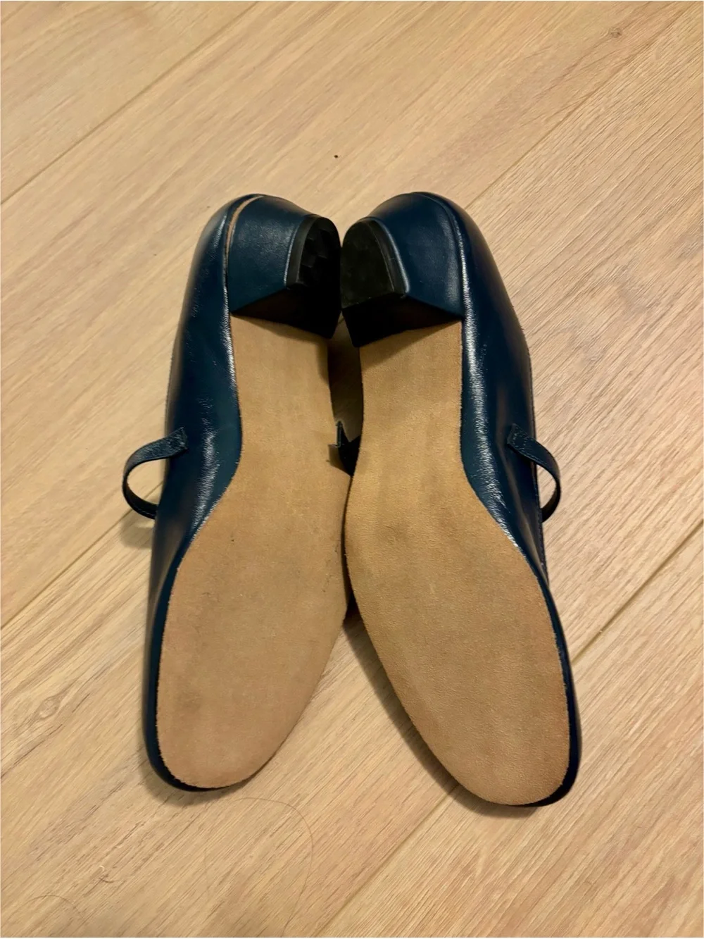 TicTacToes Navy Blue Leather Upper Mary Jane Pumps 1